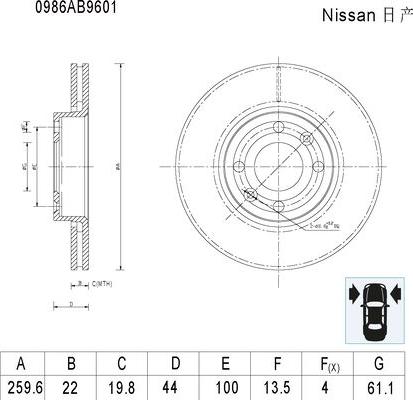 BOSCH 0 986 AB9 601 - Тормозной диск autosila-amz.com