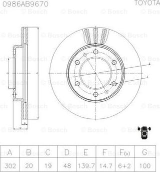 BOSCH 0 986 AB9 670 - Тормозной диск autosila-amz.com