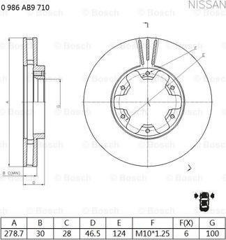 BOSCH 0 986 AB9 710 - Тормозной диск autosila-amz.com