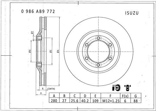 BOSCH 0 986 AB9 772 - Тормозной диск autosila-amz.com