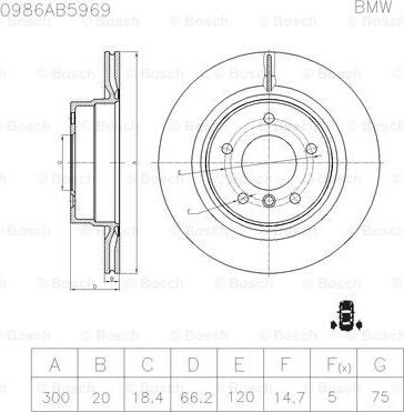 BOSCH 0 986 AB5 969 - Тормозной диск autosila-amz.com