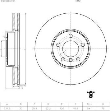 BOSCH 0 986 AB5 903 - Тормозной диск autosila-amz.com