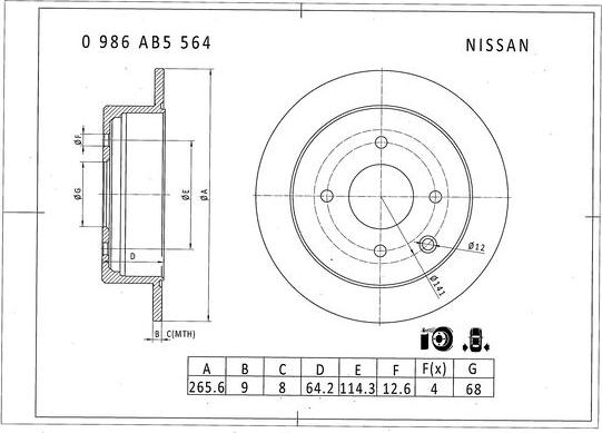 BOSCH 0 986 AB5 564 - Тормозной диск autosila-amz.com