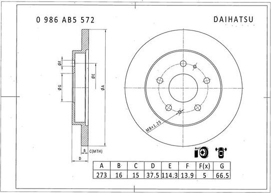 BOSCH 0 986 AB5 572 - Тормозной диск autosila-amz.com
