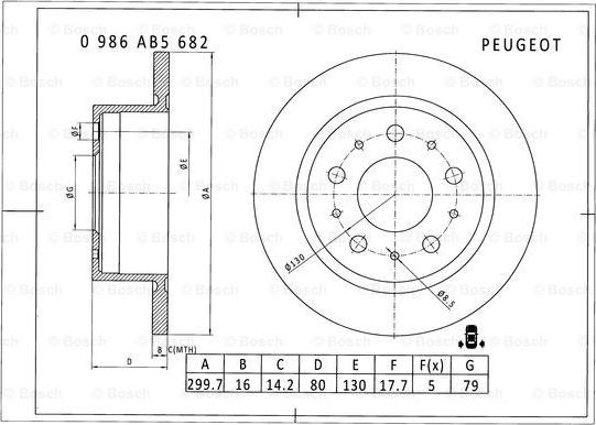 BOSCH 0 986 AB5 682 - Тормозной диск autosila-amz.com