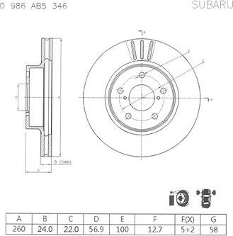 BOSCH 0 986 AB5 346 - Тормозной диск autosila-amz.com