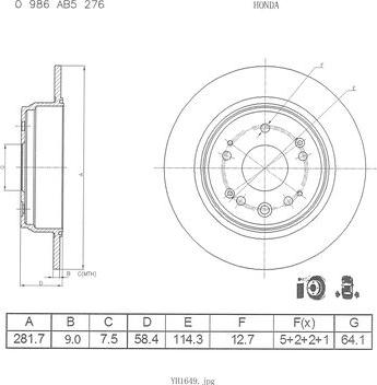 BOSCH 0 986 AB5 276 - Тормозной диск autosila-amz.com