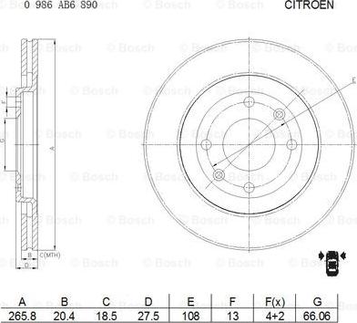 BOSCH 0 986 AB6 890 - Тормозной диск autosila-amz.com