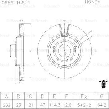 BOSCH 0 986 AB6 831 - Тормозной диск autosila-amz.com