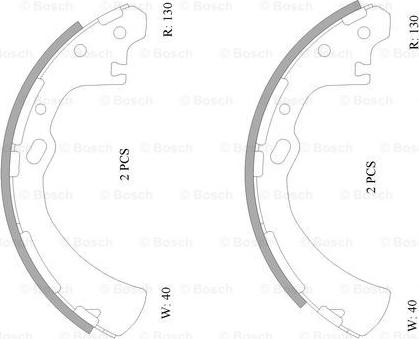 BOSCH 0 986 AB0 044 - Комплект тормозных колодок, барабанные autosila-amz.com