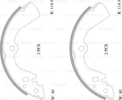 BOSCH 0 986 AB0 042 - Комплект тормозных колодок, барабанные autosila-amz.com