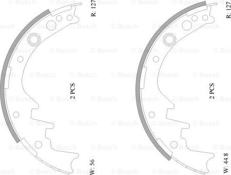 BOSCH 0 986 AB0 066 - Комплект тормозных колодок, барабанные autosila-amz.com