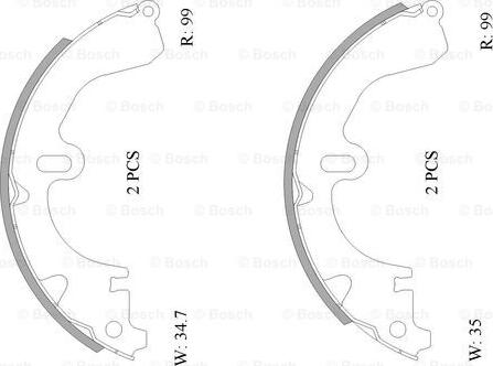 BOSCH 0 986 AB0 089 - Комплект тормозных колодок, барабанные autosila-amz.com