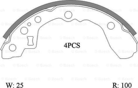 BOSCH 0 986 AB0 138 - Комплект тормозных колодок, барабанные autosila-amz.com