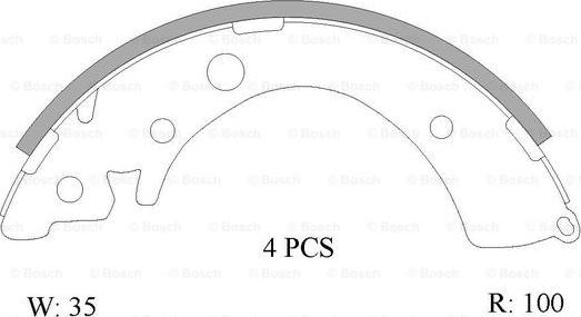 BOSCH 0 986 AB0 805 - Комплект тормозных колодок, барабанные autosila-amz.com