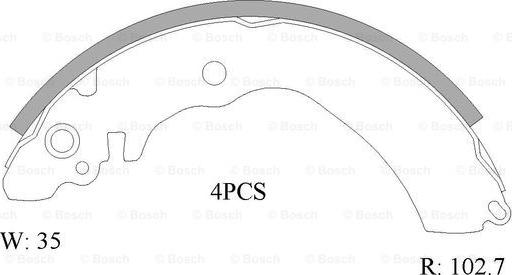 BOSCH 0 986 AB1 508 - Комплект тормозных колодок, барабанные autosila-amz.com