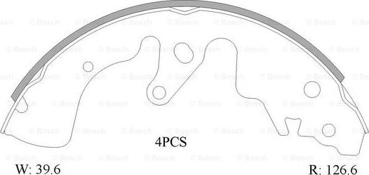 BOSCH 0 986 AB1 586 - Комплект тормозных колодок, барабанные autosila-amz.com