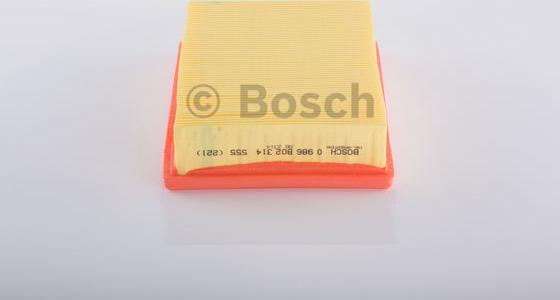 BOSCH 0 986 B02 314 - Воздушный фильтр, двигатель autosila-amz.com