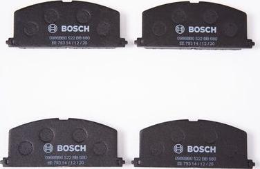 BOSCH 0 986 BB0 522 - Тормозные колодки, дисковые, комплект autosila-amz.com