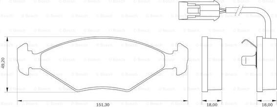 BOSCH 0 986 BB0 005 - Тормозные колодки, дисковые, комплект autosila-amz.com