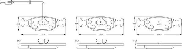 BOSCH 0 986 BB0 006 - Тормозные колодки, дисковые, комплект autosila-amz.com