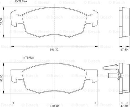 BOSCH 0 986 BB0 250 - Тормозные колодки, дисковые, комплект autosila-amz.com