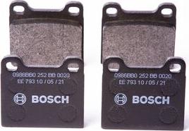 BOSCH 0 986 BB0 252 - Тормозные колодки, дисковые, комплект autosila-amz.com