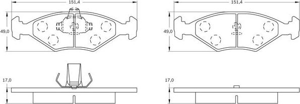 BOSCH 0 986 BB0 277 - Тормозные колодки, дисковые, комплект autosila-amz.com