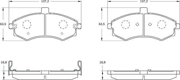 BOSCH 0 986 BB0 763 - Тормозные колодки, дисковые, комплект autosila-amz.com