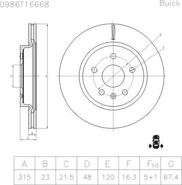 BOSCH 0 986 T16 668 - Тормозной диск autosila-amz.com