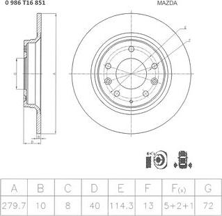 BOSCH 0 986 T16 851 - Тормозной диск autosila-amz.com