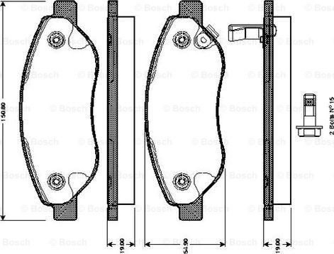 BOSCH 0 986 TB3 055 - Тормозные колодки, дисковые, комплект autosila-amz.com