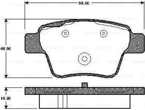 BOSCH 0 986 TB3 058 - Тормозные колодки, дисковые, комплект autosila-amz.com