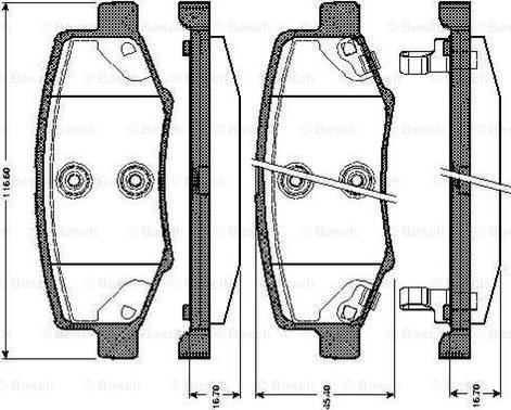 BOSCH 0 986 TB3 009 - Тормозные колодки, дисковые, комплект autosila-amz.com