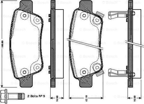 BOSCH 0 986 TB3 014 - Тормозные колодки, дисковые, комплект autosila-amz.com