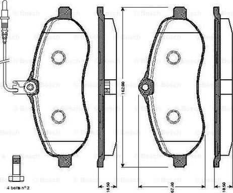 BOSCH 0 986 TB3 015 - Тормозные колодки, дисковые, комплект autosila-amz.com