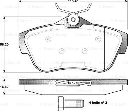 BOSCH 0 986 TB3 084 - Тормозные колодки, дисковые, комплект autosila-amz.com