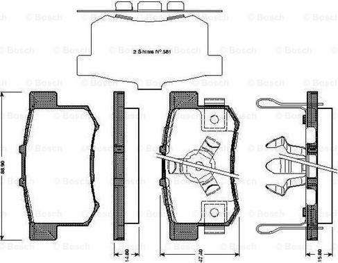 BOSCH 0 986 TB3 039 - Тормозные колодки, дисковые, комплект autosila-amz.com