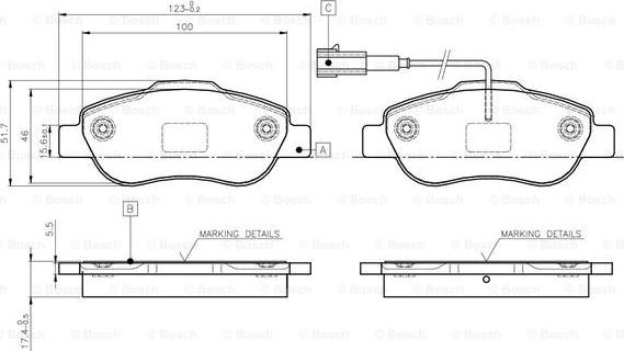 BOSCH 0 986 TB3 030 - Тормозные колодки, дисковые, комплект autosila-amz.com