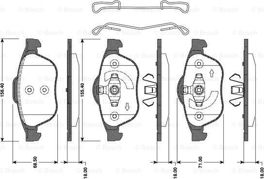 BOSCH 0 986 TB3 078 - Тормозные колодки, дисковые, комплект autosila-amz.com