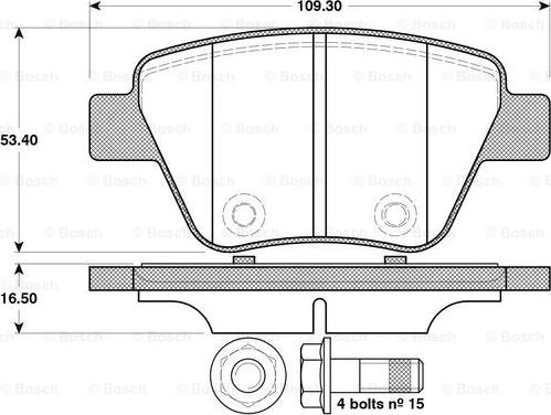 BOSCH 0 986 TB3 114 - Тормозные колодки, дисковые, комплект autosila-amz.com