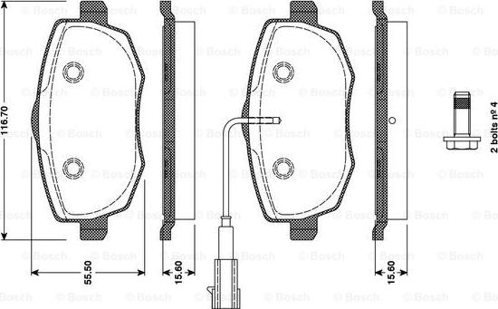 BOSCH 0 986 TB3 129 - Тормозные колодки, дисковые, комплект autosila-amz.com