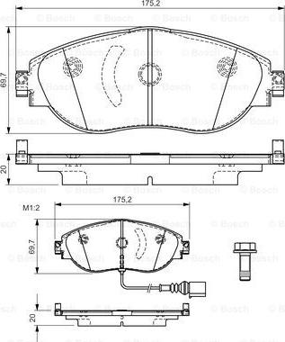 BOSCH 0 986 TB3 175 - Тормозные колодки, дисковые, комплект autosila-amz.com