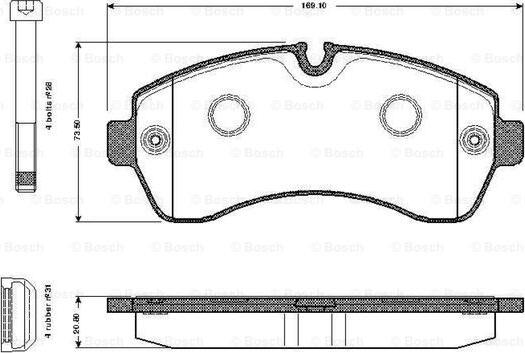 BOSCH 0 986 TB2 946 - Тормозные колодки, дисковые, комплект autosila-amz.com