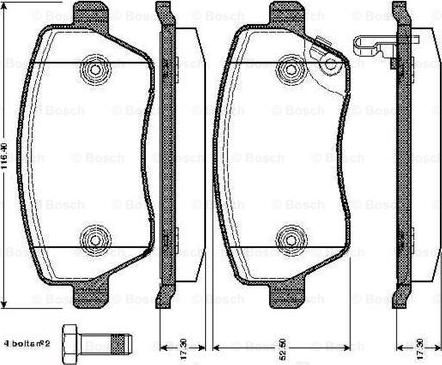 BOSCH 0 986 TB2 965 - Тормозные колодки, дисковые, комплект autosila-amz.com