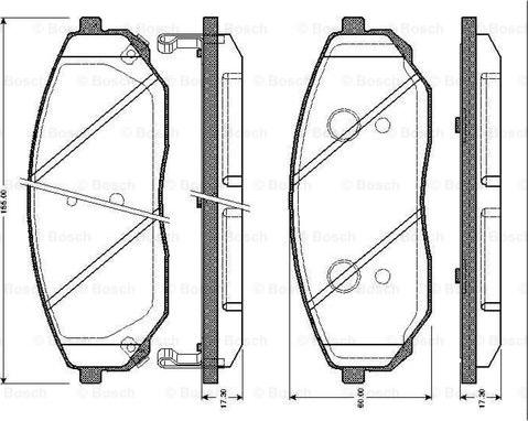 BOSCH 0 986 TB2 461 - Тормозные колодки, дисковые, комплект autosila-amz.com