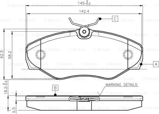 BOSCH 0 986 TB2 402 - Тормозные колодки, дисковые, комплект autosila-amz.com