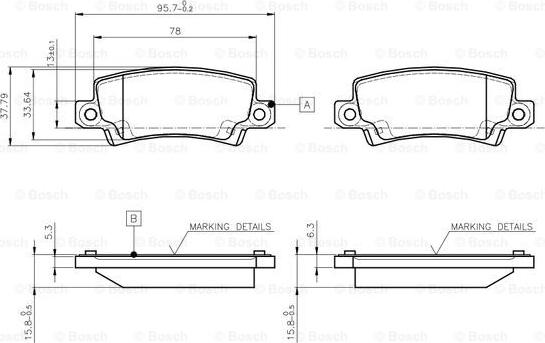 BOSCH 0 986 TB2 416 - Тормозные колодки, дисковые, комплект autosila-amz.com