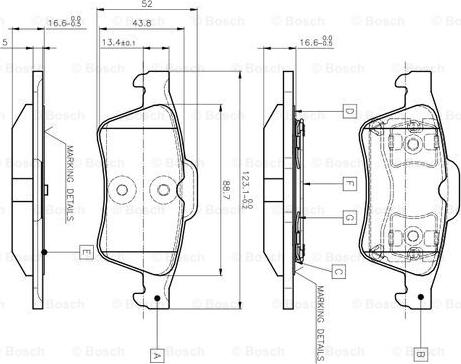 BOSCH 0 986 TB2 410 - Тормозные колодки, дисковые, комплект autosila-amz.com