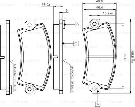 BOSCH 0 986 TB2 485 - Тормозные колодки, дисковые, комплект autosila-amz.com